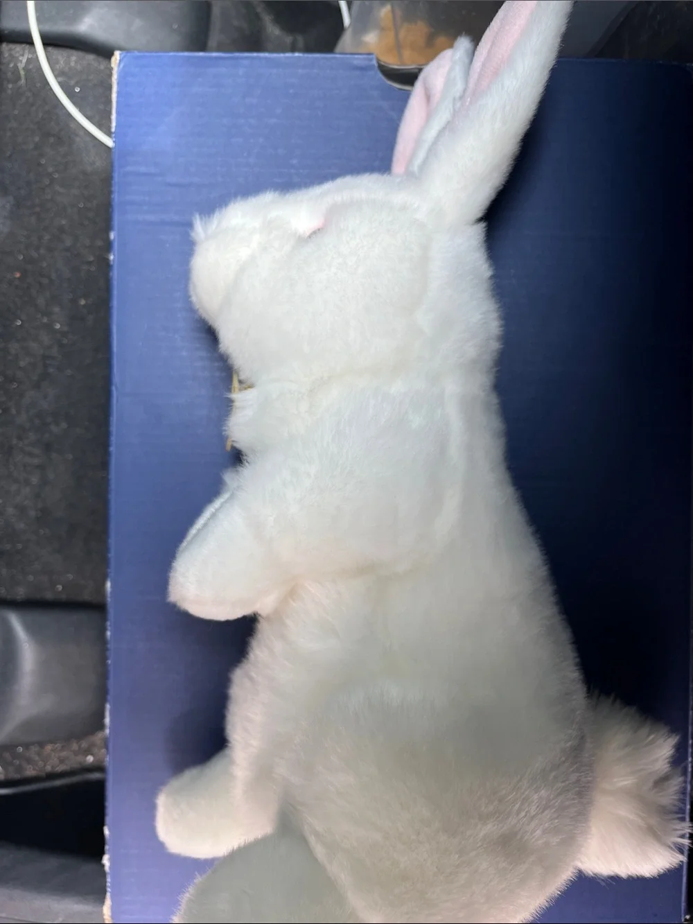Plush White Bunny with Pink Ears - Soft Small Pet Toy